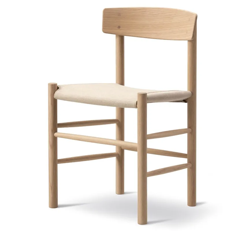 Fredericia Furniture 3339 J39 Mogensen Esszimmerstuhl – Seifenbehandelte Eiche/Naturleinen Neuheit