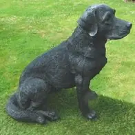 Geprüft Gartenfigur Hund Labrador 52cm sitzend schwarz 2274 Garten lebensecht Figur