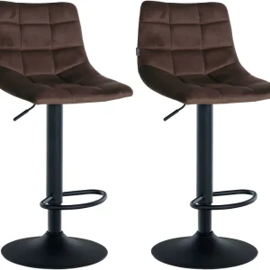 2er Set Barhocker Jerry Samt schwarz, braun Meistverkauft