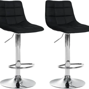 2er Set Barhocker Jerry Kunstleder chrom, schwarz Angebot