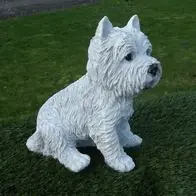 Zertifiziert Gartenfigur Hund Westi West Highland Terrier 3025 Garten lebensecht Figur