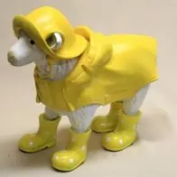 Gartenfigur Lamm ca. 55cm Schaf Regenmantel + Hut + Gummistiefel gelb 3359 Heißes Angebot