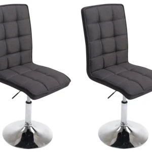 Top-Seller 2er Set Esszimmerstühle Peking V2 Stoff, dunkelgrau