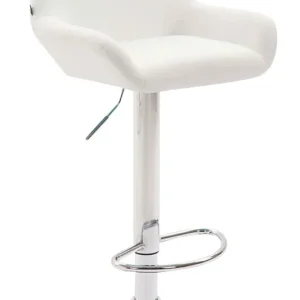 2er Set Barhocker Braga Kunstleder chrom, weiß Neu Im Sortiment