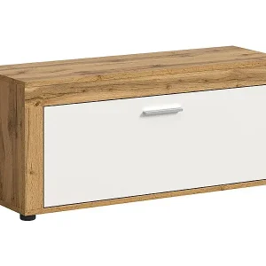 Heißes Angebot Jam Sitzbank 1 Klapptür weiß, Eiche Dekor.