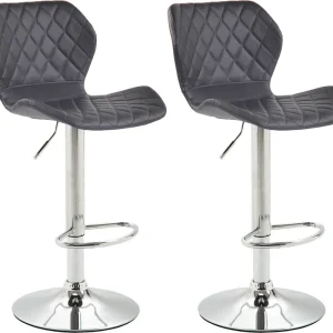2er Set Barhocker Cork Kunstleder chrom, schwarz Letzte Chance