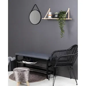 Paige Sitzbank mit Kissen und 2 Regalen grau. Schneller Versand