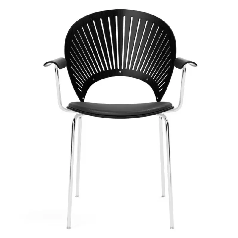 Top-Preis Fredericia Furniture 3397 Trinidad Sessel, Sitz gepolstert – Schwarz lackierte Eiche/Schwarzes Primo-Leder