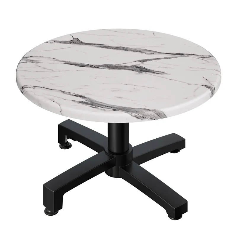 WBO | Jamaika Loungetisch | Ø:H 60 x 40 cm | Weiß Marmor / Schwarz | Klappbar | Zusatzgewicht Sonderangebot