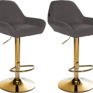 2er Set Barhocker Braga Gold Stoff, dunkelgrau Kostenloser Versand
