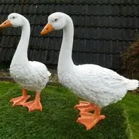 Sofort Bestellen Gartenfigur Gans ca. 46cm einzeln oder 2er Set 3860 Garten Deko lebensecht