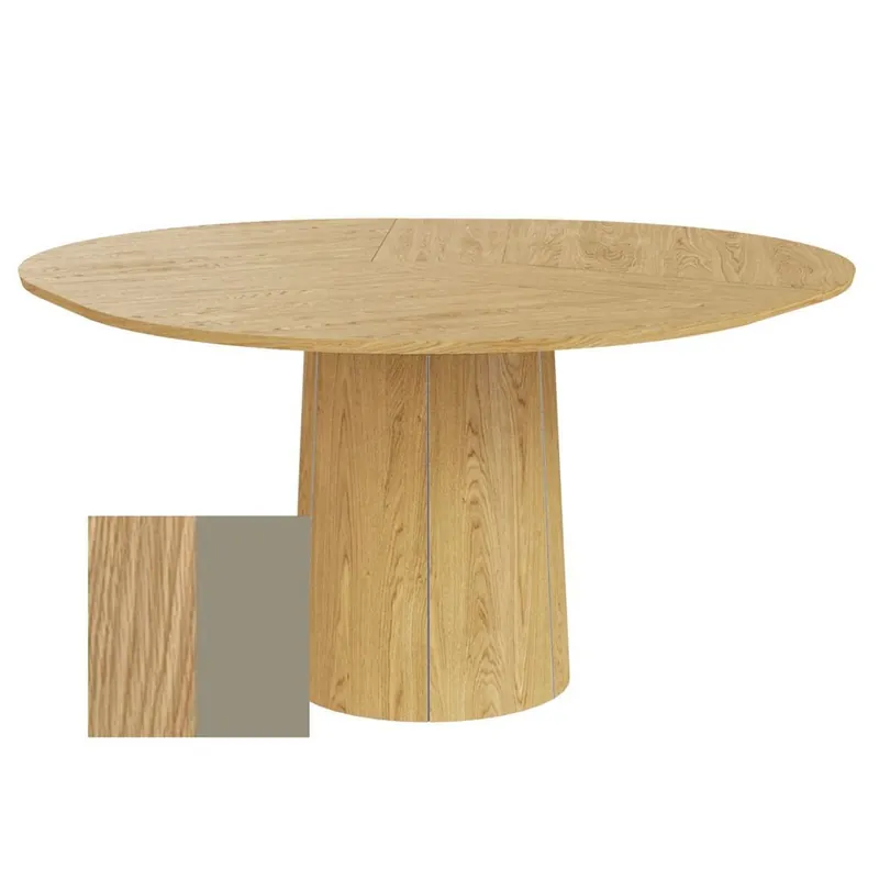 Sonderangebot Skovby SM33 Esstisch inkl. 3 Stk. Einlegeplatten Ø: 123-149 cm - Naturgeölte Eiche/Muskat-Laminat