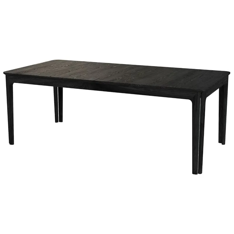 Begrenztes Angebot Skovby SM27 Esstisch inkl. 3 Einlegeplatten L: 205-358 cm - Schwarz lackierte Eiche