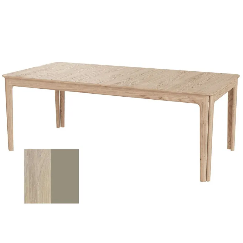 Neue Ware Skovby SM27 Esstisch inkl. 3 Einlegeplatten L: 205-358 cm - Weiß geölte Eiche/Muskat-Laminat