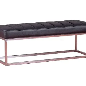 Design-Bank mit Kunstlederbezug und Chromstahlbezug - Praga - Schwarz Versand Am Gleichen Tag