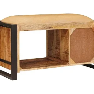 Sitzbank mit Stauraum Braun 80 x 35 x 40 cm Massivholz Mango Angebot