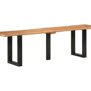 Saisonangebot Bank 160 cm Massivholz Akazie und Stahl