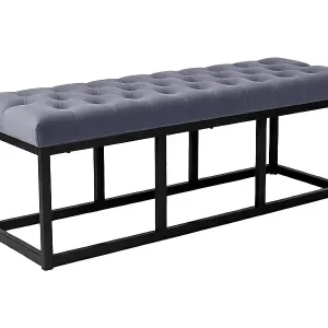 Sitzbank - Samt - grau - Polson Preisreduziert