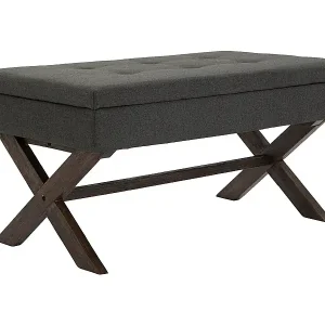 Preisreduziert Sitzbank - Stoff & Holz - dunkelgrau - Namaro