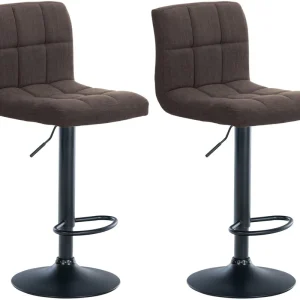 2er Set Barhocker Calma Stoff schwarz, braun Billig