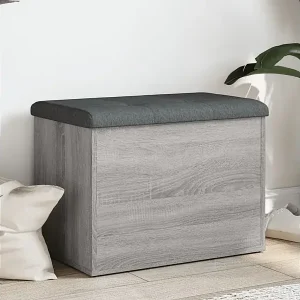 Sitzbank mit Stauraum Grau Sonoma 62x42x45 cm Holzwerkstoff Letzte Chance