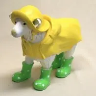 Zertifiziert Gartenfigur Lamm ca. 50cm Schaf Regenmantel + Hut + Gummistiefel grün 3360