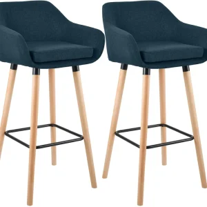 2er Set Barhocker Grant Stoff, blau Expressversand