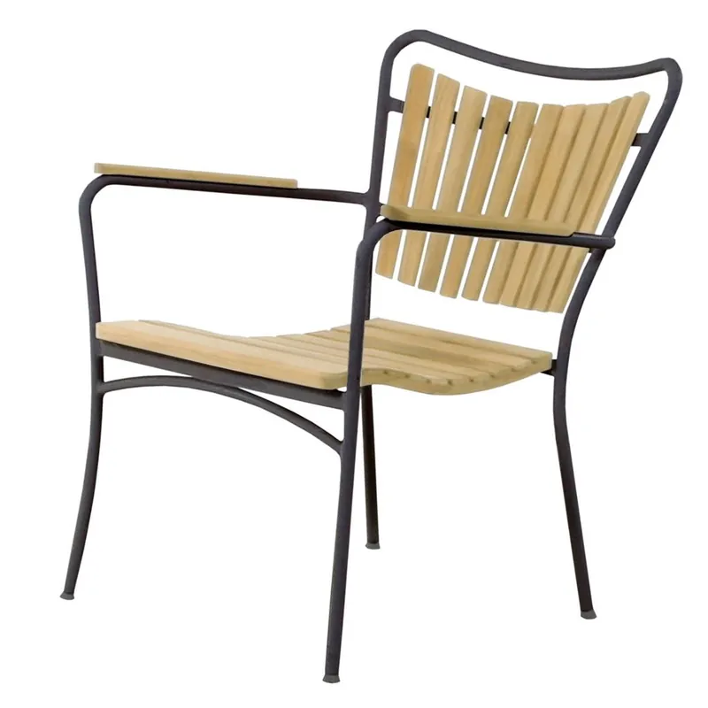 Begrenztes Angebot Mandalay Marguerit Loungesessel SH: 42 cm - Anthrazit/Teak