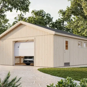 Palmako Holzgarage Andre 28,5 m² mit Sektionaltor Versand Am Gleichen Tag