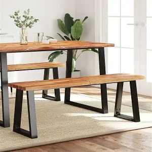 Abverkauf Bank Baumkante 140 cm Massivholz Akazie