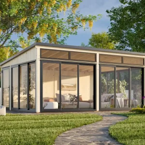 Knallerangebot Palmako Modernes Gartenhaus Gartenzimmer Saga 23,3 m² Slide, Premium Dachbahn selbstklebend