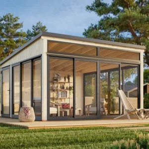 Highlight Palmako Modernes Gartenhaus Gartenzimmer Saga 16,6 m² Slide Plus