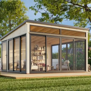 Palmako Modernes Gartenhaus Gartenzimmer Saga 16,6 m² Slide Finale Aktion