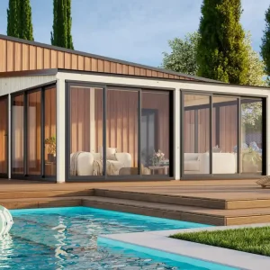 Palmako Gartenzimmer Glashaus Lumi 23,3 m² Slide, Grundiert braun Meistverkauft