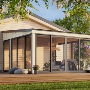 Top-Seller Palmako Gartenzimmer Glashaus Lumi 16,6 m² Slide