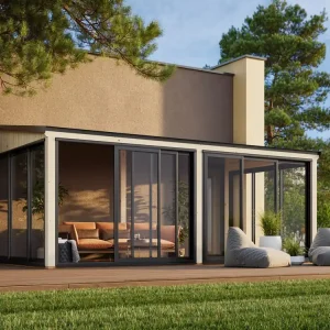 Palmako Gartenzimmer Glashaus Lumi 16,2 m² Slide, Grundiert braun Wochenendangebot