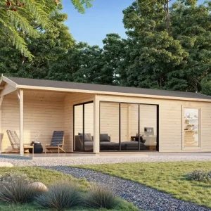 Palmako Gartenhaus Amanda 17,1+7,8 m² Slide Plus Neu