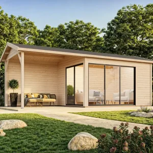 Palmako Gartenhaus Amanda 11,2+7,8 m2 Slide Plus Sichere Zahlung