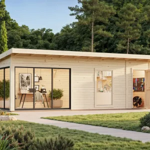 Geprüft Palmako Pultdach Gartenhaus Andrea 21,1 m² Slide Plus