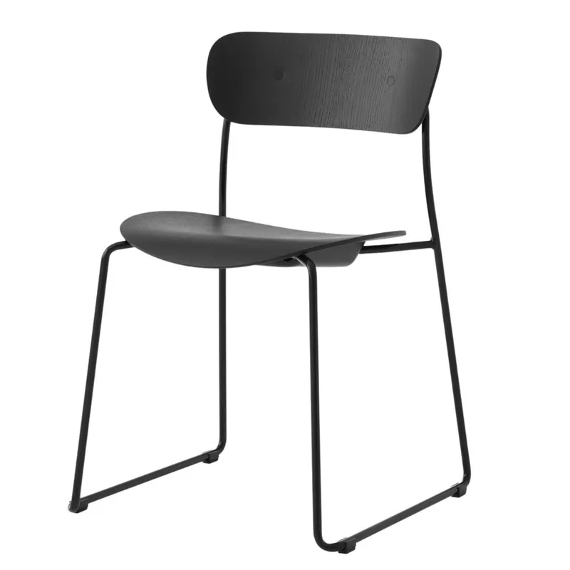 &Tradition Pavilion AV51 Beistellstuhl SH: 46 cm - Schwarz lackierte Eiche Gratis Versand