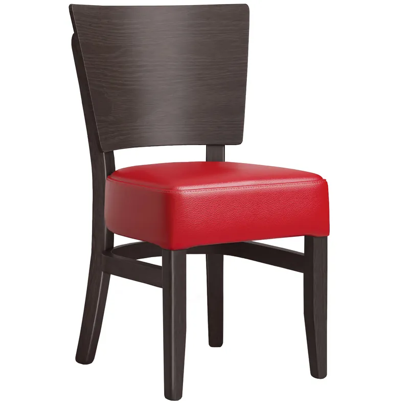 Zertifiziert PETRO SMALL | Bistrostuhl | Rot | Leder