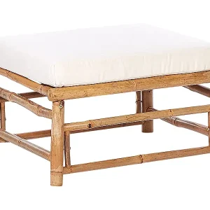Sonderaktion Garten Ottomane CERRETO Bambusholz Cremeweiss