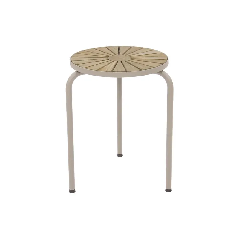 Kostenloser Rückversand Mandalay Marguerit Hocker Ø: 32 cm - Teak/Taupe