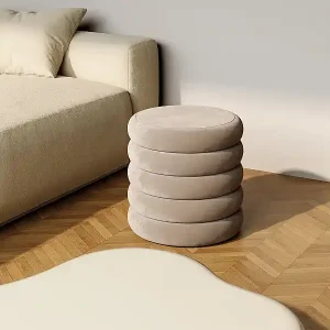 Top-Preis Hocker - Velours - Taupe - ECAMBI