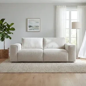 4-Sitzer Schlafsofa Express in beigem Stoff - Liegefläche 160 cm Matratze 16 cm POGLO Kostenloser Rückversand