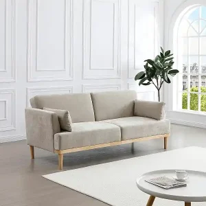 Bestpreis Sofa 3‑Sitzer mit Clic‑Clac-Funktion – Stoff – Beige – AMBRILO