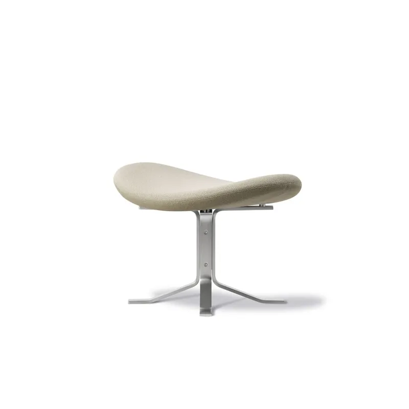Nur Heute Fredericia Furniture Erik Jørgensen 5002 Corona Hocker - Vidar 222/Gebürsteter Stahl