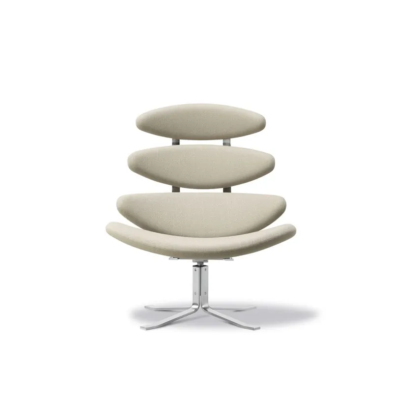 Fredericia Furniture 5000 Corona Sessel m. Drehfuß - Vidar 222/Gebürsteter Stahl Sale
