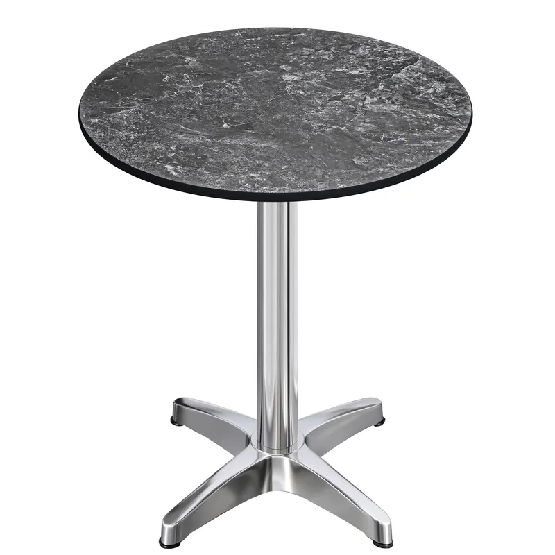 Abverkauf CPBL | HPL Compact Bistro Stehtisch | Ø 60 x 110 cm | + Zusatzgewicht | Felsen / Aluminium