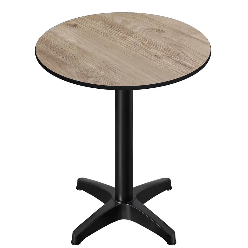 Wochenendangebot CPBL | HPL Compact Bistro Stehtisch | Ø 60 x 110 cm | Klappbar + Zusatzgewicht | Rustikal Eiche / Schwarz